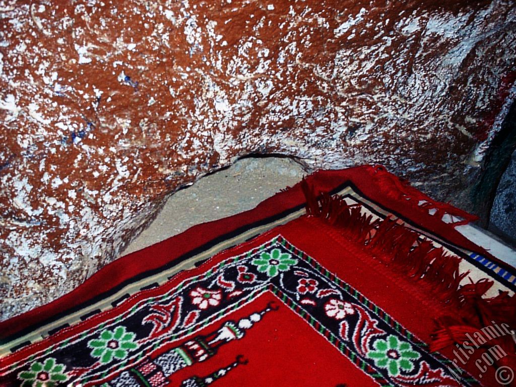 View of the inside of the Cave Savr on Mount Savr in Mecca city of Saudi Arabia.

